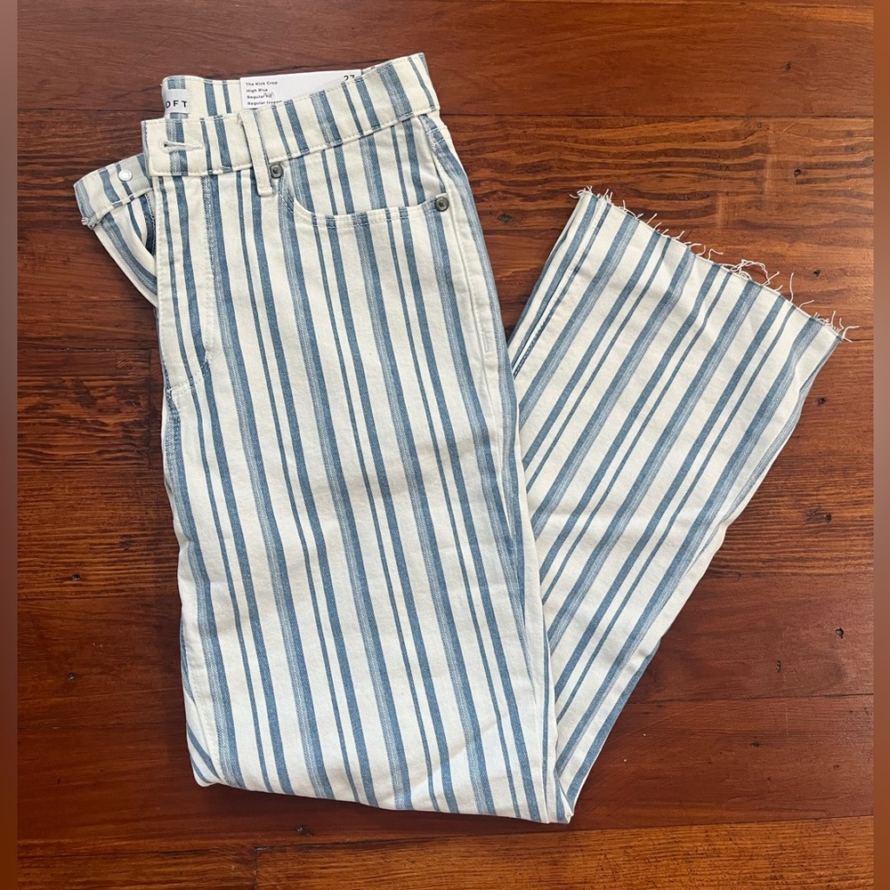 Loft Size 27 Striped Jeans